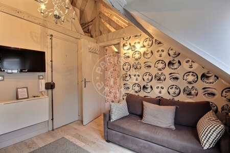 Living room Furnished apartment - 30m² - 1 bedroom - Saint-Paul - Paris