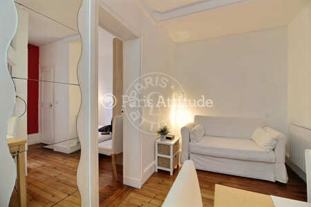 Living room Furnished apartment - 27m²  - 1 bedroom - Marx Dormoy - Paris