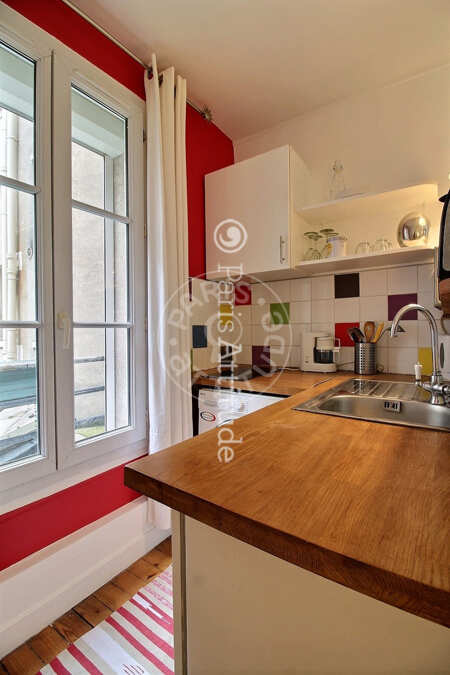 Kitchen Furnished apartment - 27m²  - 1 bedroom - Marx Dormoy - Paris
