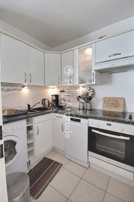 Cozinha Apartamento mobilado - 48m²  - 1 quarto - République - Paris