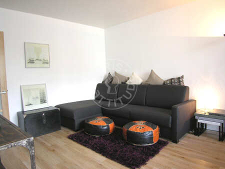 Salon Appartement meublé - 50m²  - 1 chambre - Canal de l'Ourcq - Paris