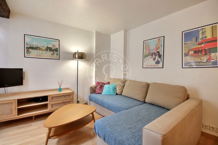Living room - Furnished 1 bedroom - Paris 75004 - 7525