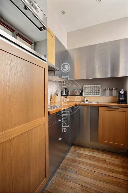 Kitchen Furnished apartment - 40m²  - 1 bedroom - Trocadéro - Paris