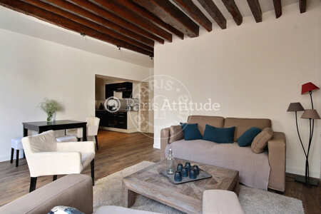 Living room Furnished apartment - 53m²  - 1 bedroom - Montorgueil - Paris