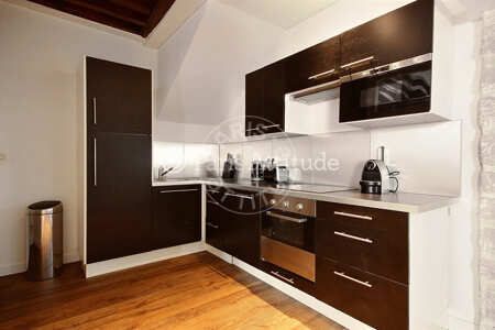 Kitchen Furnished apartment - 53m²  - 1 bedroom - Montorgueil - Paris