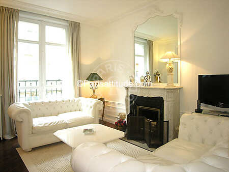 Salon Appartement meublé - 63m²  - 1 chambre - La Muette / Bois de Boulogne - Paris