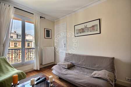 Salon Appartement meublé - 46m²  - 1 chambre - Plaisance / Pernety - Paris