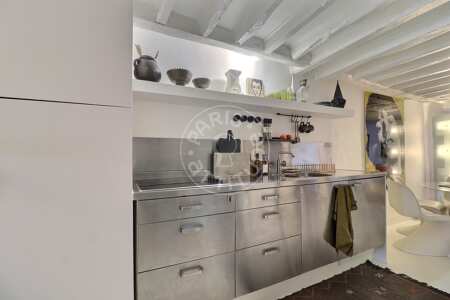 Küche Möblierte wohnung - 42m²  - 1 Zimmer - Faubourg Saint-Martin - Paris
