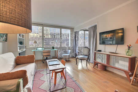 Living room Furnished apartment - 80m²  - 1 bedroom - Montparnasse - Paris