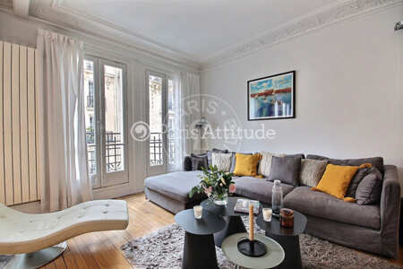 Salon Appartement meublé - 90m²  - 2 chambres - Auteuil - Paris