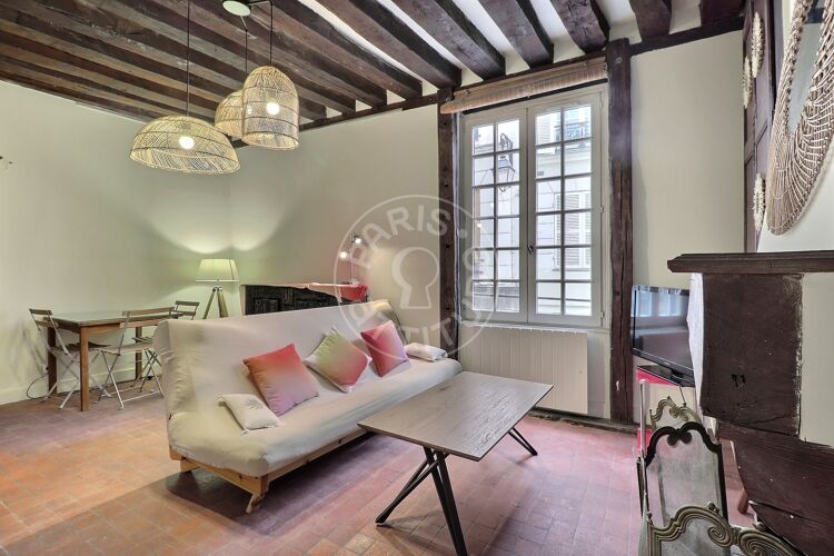 Living room - Furnished 1 bedroom - Paris 75003 - 7810