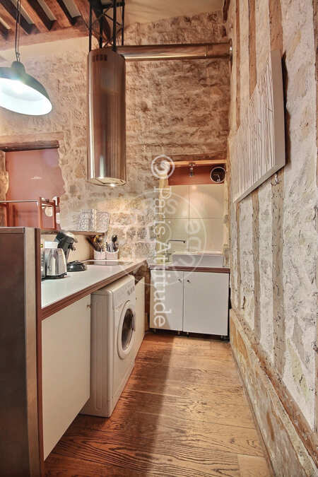 Cozinha Apartamento mobilado - 21m²  - 1 quarto - Montorgueil - Paris