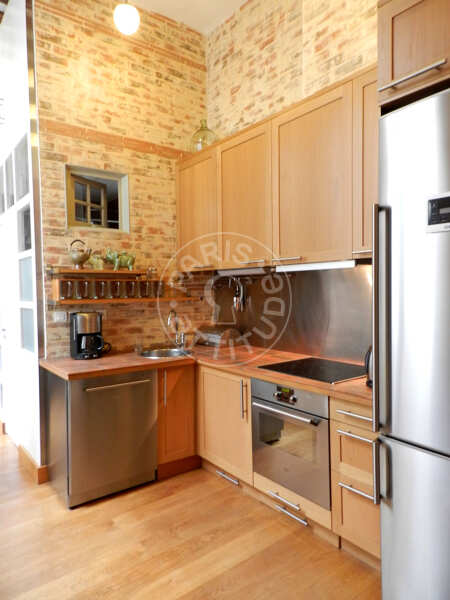 Kitchen Furnished loft - 64m²  - 1 bedroom - Montorgueil - Paris
