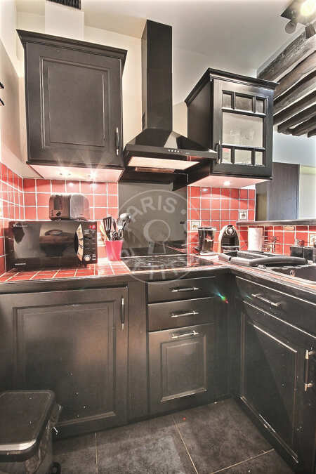 Cuisine Studio meublé - 25m²  - République - Paris