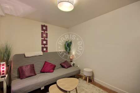 Living room Furnished studio - 23m²  - Montorgueil - Paris