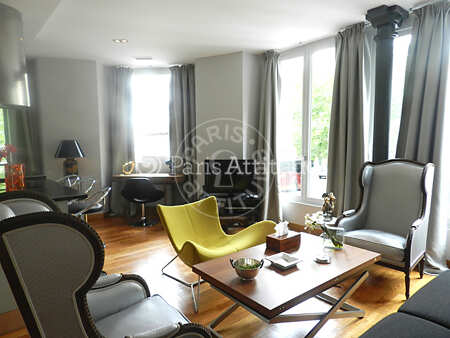 Salon Appartement meublé - 65m²  - 2 chambres - Arts et Métiers - Paris