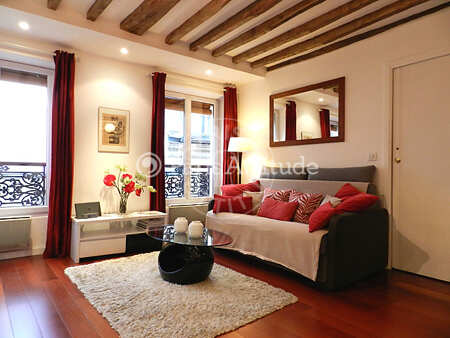 Living room Furnished apartment - 37m²  - 1 bedroom - Montorgueil - Paris
