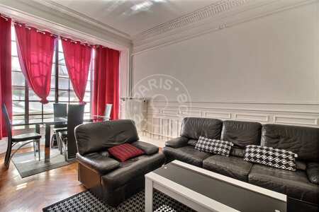 Salon Appartement meublé - 68m²  - 2 chambres - Bir-Hakeim - Paris