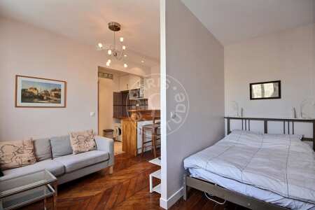 Dormitorio Estudio con alcoba amueblado - 24m²  - Oberkampf - París