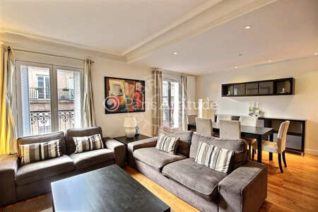 Salon Appartement meublé - 78m²  - 2 chambres - Victor Hugo - Paris