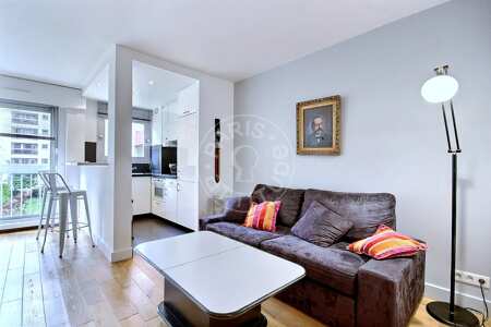 Wohnzimmer Möblierte wohnung - 48m²  - 1 Zimmer - Beaugrenelle - Paris