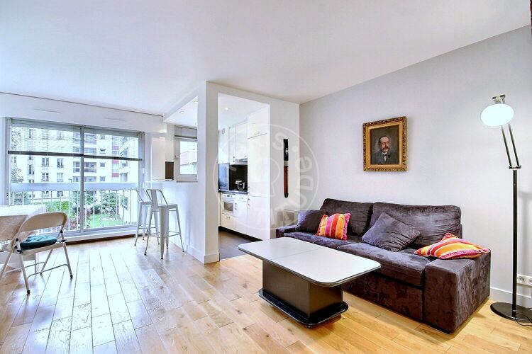 Living room - Furnished 1 bedroom - Paris 75015 - 8382