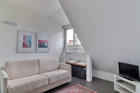 Living room Furnished studio - 20m²  - Jasmin / Mozart - Paris