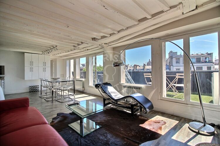 Living room - Furnished 2 bedrooms - Paris 75008 - 8518