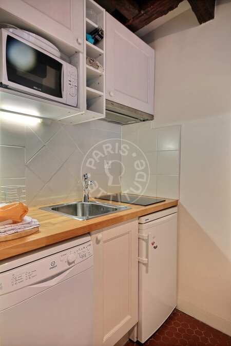 Küche Möblierte studio - 23m²  - Latin / Saint-Michel - Paris