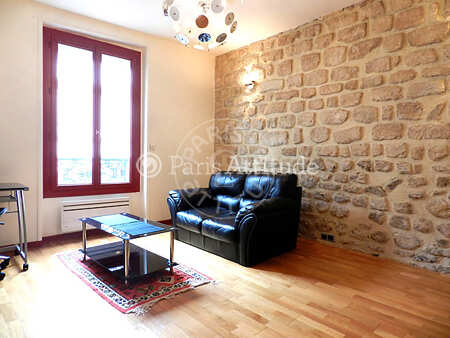 Salon Appartement meublé - 35m²  - 1 chambre - Bastille - Paris