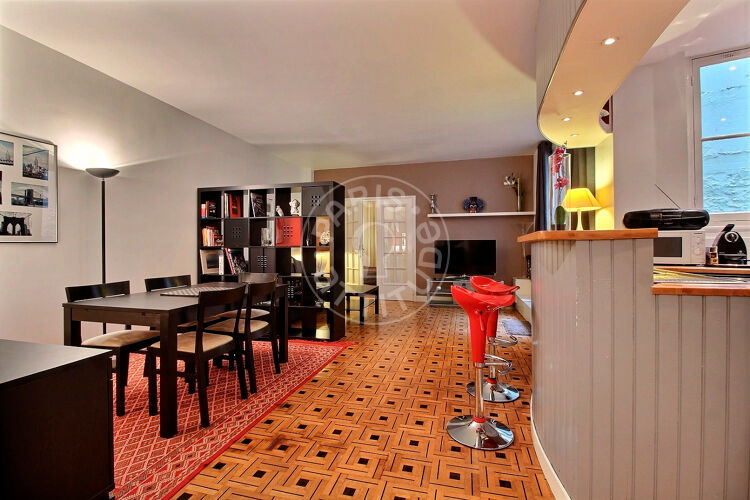 Living room - Furnished 1 bedroom - Paris 75016 - 8752