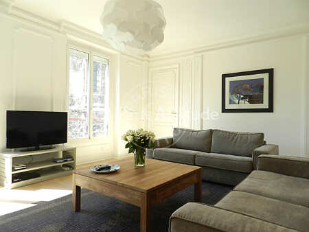 Salon Appartement meublé - 85m²  - 2 chambres - Miromesnil - Paris