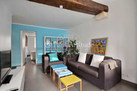 Living room Furnished apartment - 39m² - 1 bedroom - Montorgueil - Paris