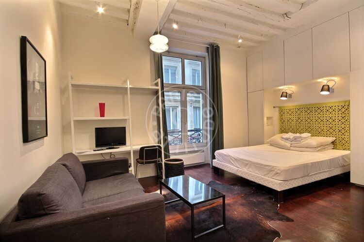 Living room - Furnished studio - Paris 75004 - 8800