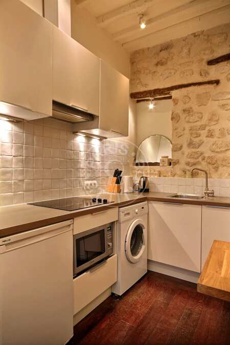 Cocina Estudio amueblado - 23m²  - Saint-Paul - París