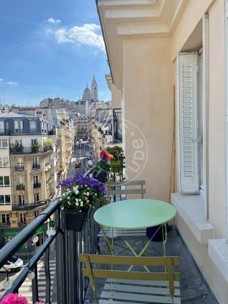 Balcón Estudio amueblado - 20m²  - Jules Joffrin - Mairie du 18ème - París