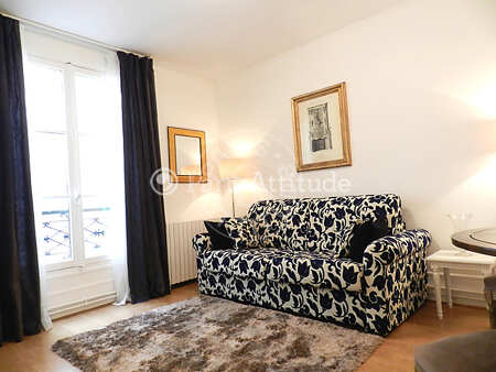Salon Appartement meublé - 48m²  - 1 chambre - Invalides - Paris