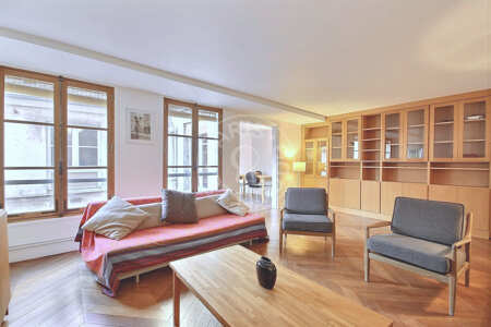 Salon Appartement meublé - 85m²  - 2 chambres - Saint-Germain - Paris