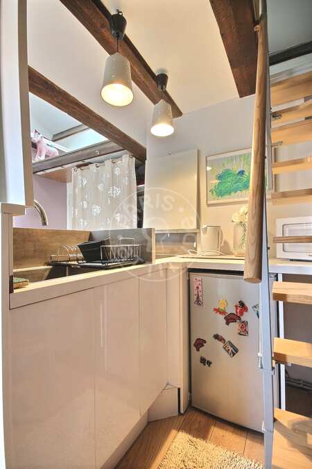 Cuisine Studio meublé - 20m²  - Poissonnière - Paris