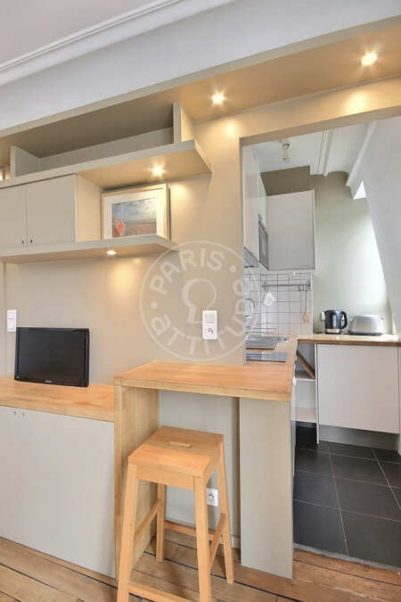 Cocina Estudio amueblado - 20m²  - Poissonnière - París