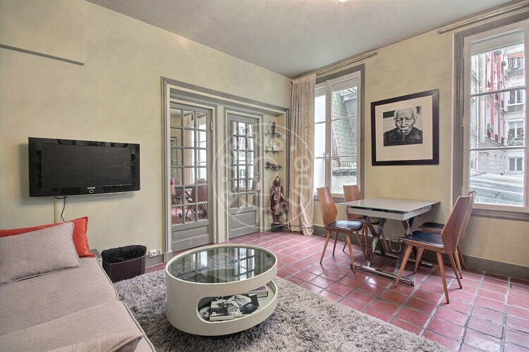 Living room - Furnished 2 bedrooms - Paris 75009 - 9048