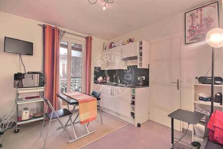 Salon Appartement meublé - 30m²  - 1 chambre - Gambetta - Paris