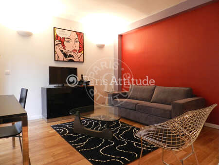 Living room Furnished apartment - 43m²  - 1 bedroom - Saint Placide - Paris