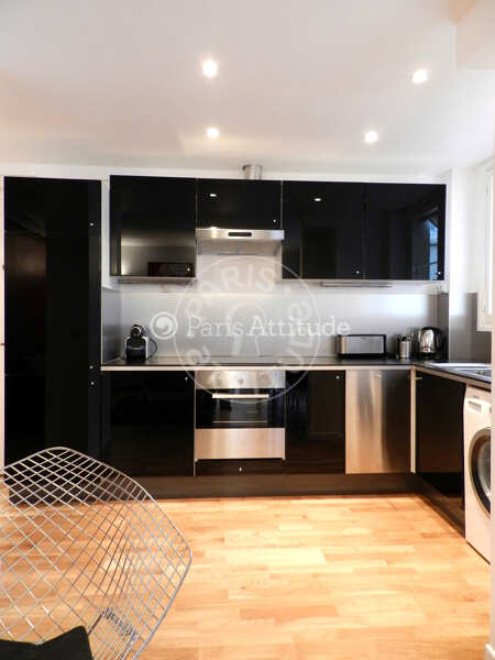 Kitchen Furnished apartment - 43m²  - 1 bedroom - Saint Placide - Paris