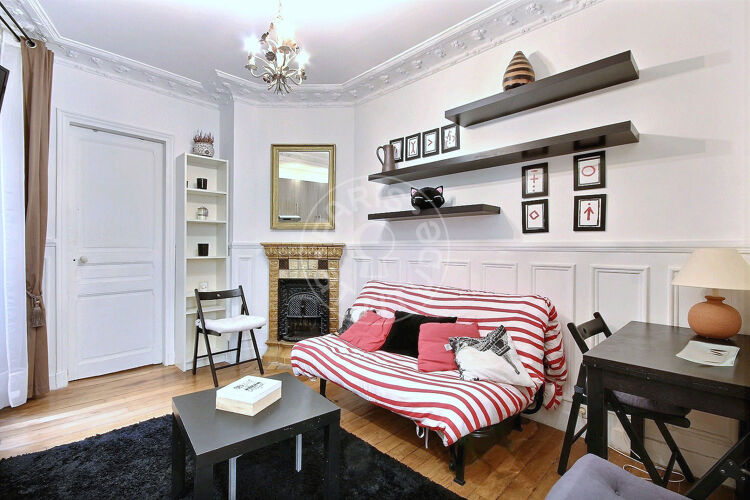 Living room - Furnished 1 bedroom - Paris 75016 - 9086
