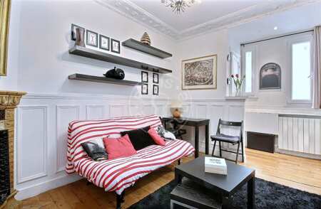 Living room Furnished apartment - 30m²  - 1 bedroom - Auteuil - Paris