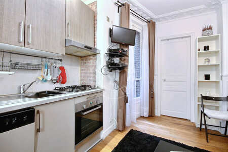Kitchen Furnished apartment - 30m²  - 1 bedroom - Auteuil - Paris