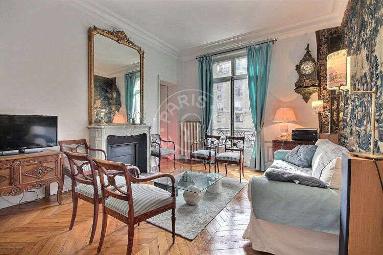Salon - 2 chambres meublé - Paris 75016 - 9088