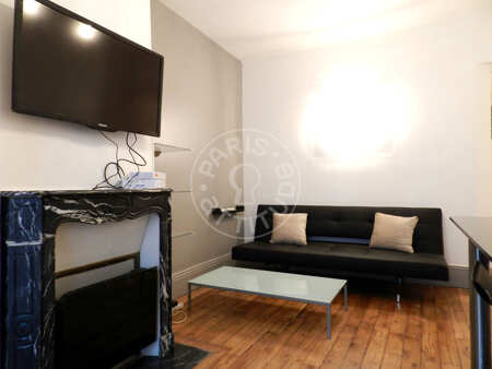 Salon Appartement meublé - 30m²  - 1 chambre - Jules Joffrin - Mairie du 18ème - Paris