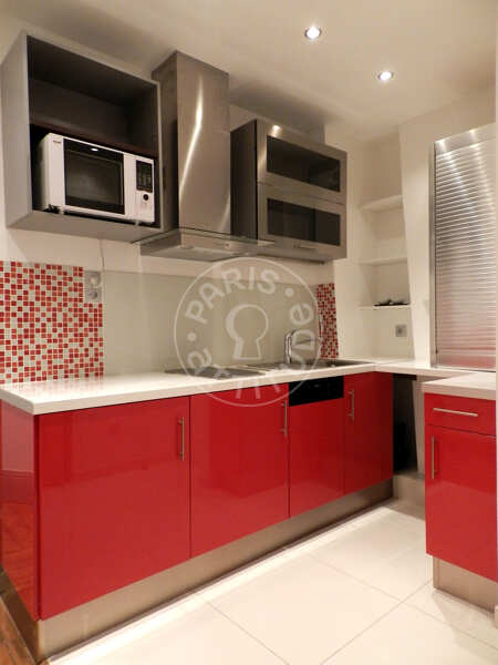 Cuisine Appartement meublé - 30m²  - 1 chambre - Jules Joffrin - Mairie du 18ème - Paris